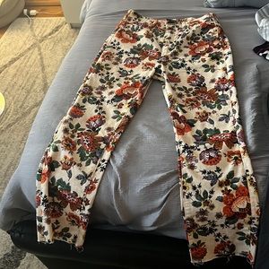 Anthropologie Pilcro Floral Cigarette Ultra High-Rise Slim Straight Jeans 29